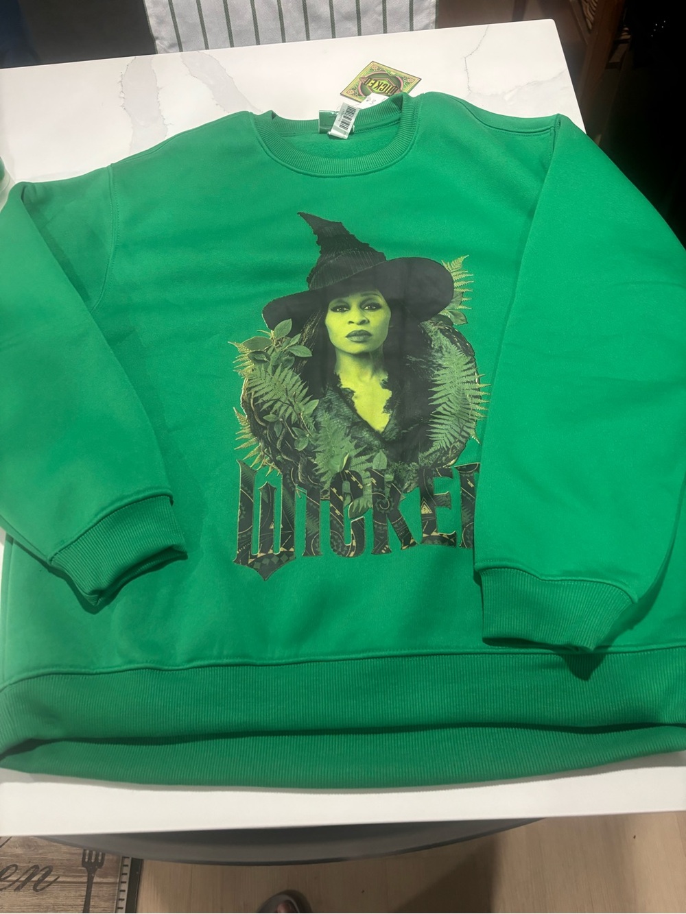 Wicked Graphic Green Elphaba Crewneck Sweatshirt